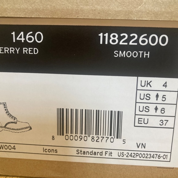 Dr Martens Cherry Red Boots - Picture 2 of 2